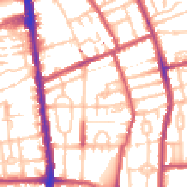 Daytime road noise heatmap for N1 1JH
