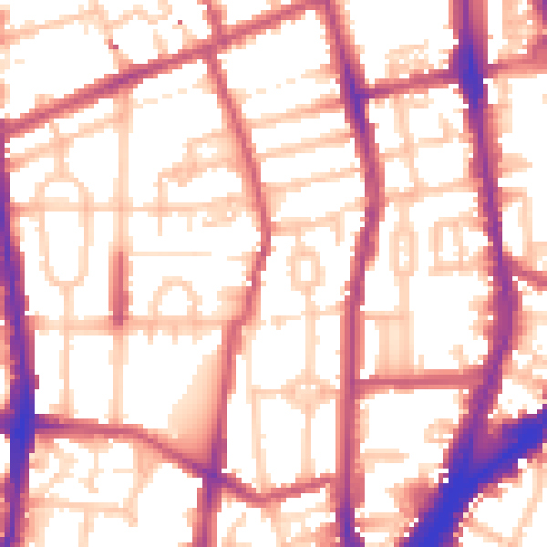 Daytime road noise heatmap for N1 1JX
