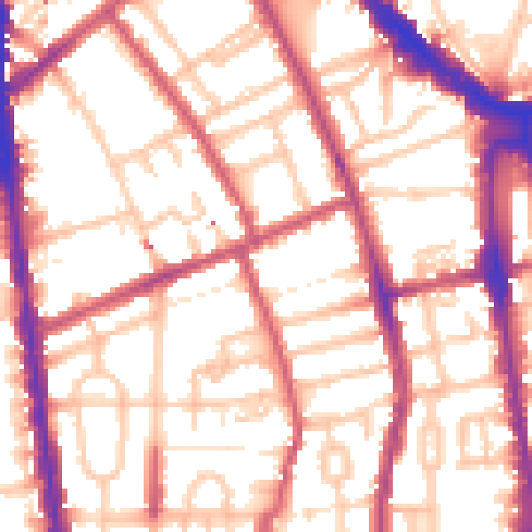 Daytime road noise heatmap for N1 1LB