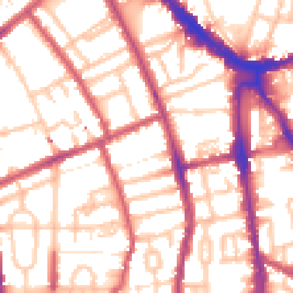Daytime road noise heatmap for N1 1LD