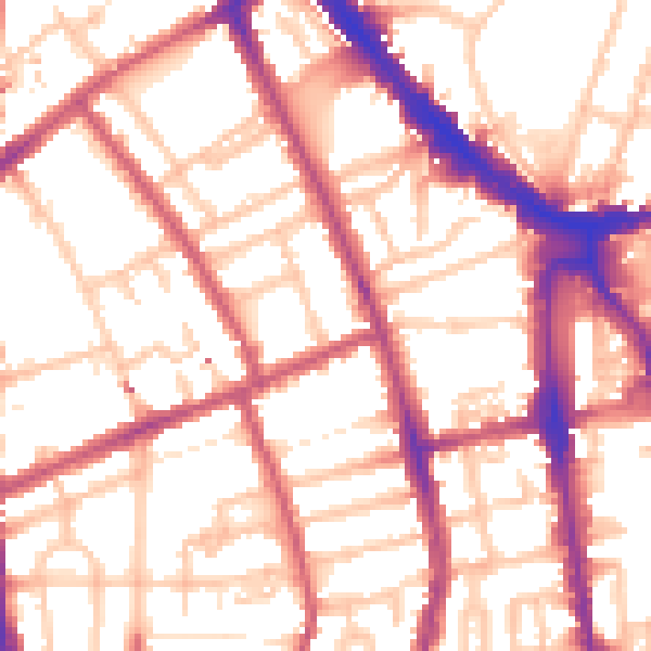 Daytime road noise heatmap for N1 1LS