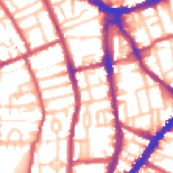 Daytime road noise heatmap for N1 1PT