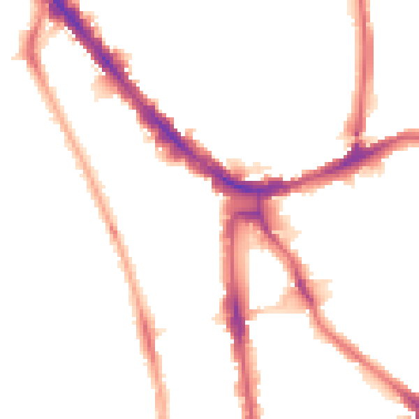 Night-time road noise heatmap for N1 1SE