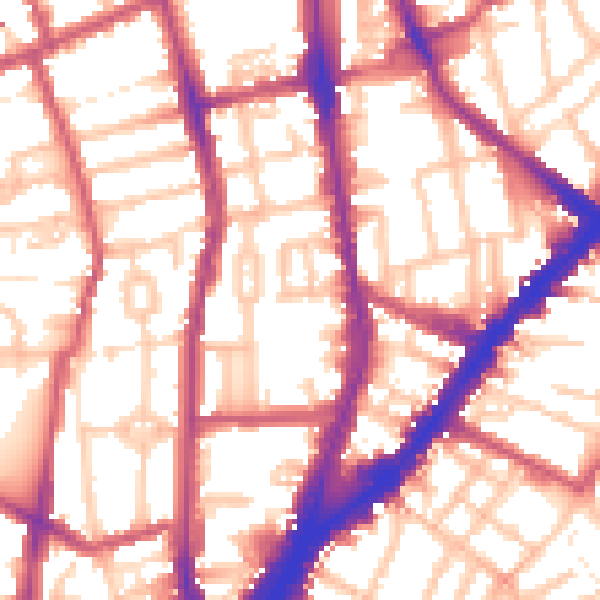 Daytime road noise heatmap for N1 1TA