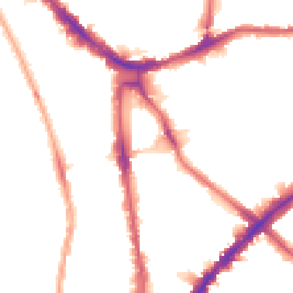 Night-time road noise heatmap for N1 2AP