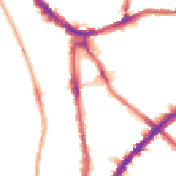 Night-time road noise heatmap for N1 2AS