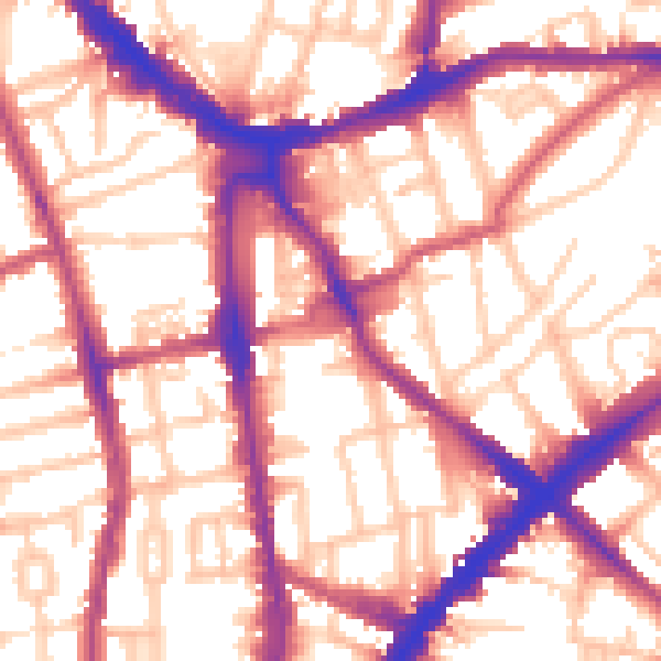 Daytime road noise heatmap for N1 2AU