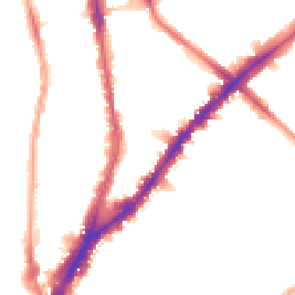 Night-time road noise heatmap for N1 2BN