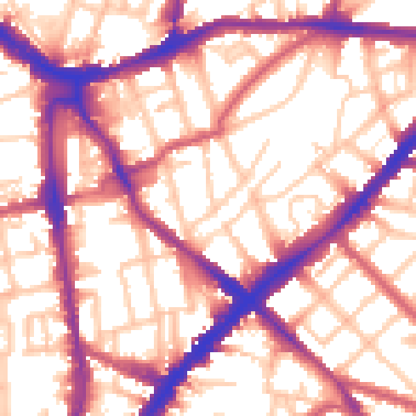 Daytime road noise heatmap for N1 2HH