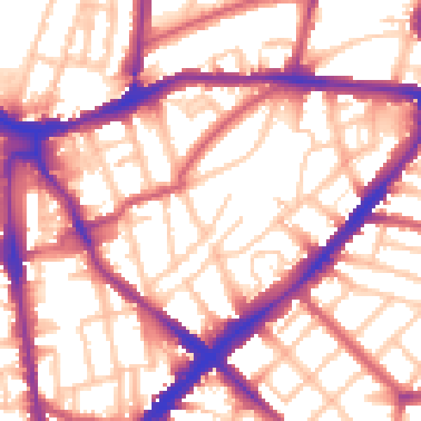 Daytime road noise heatmap for N1 2HJ