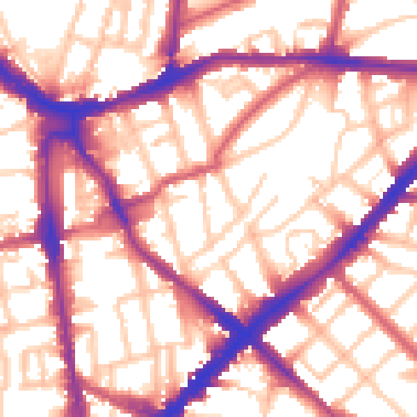 Daytime road noise heatmap for N1 2NL