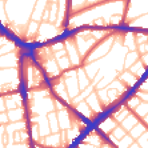 Daytime road noise heatmap for N1 2NQ