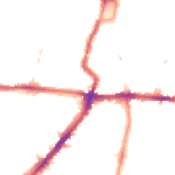 Night-time road noise heatmap for N1 2QQ