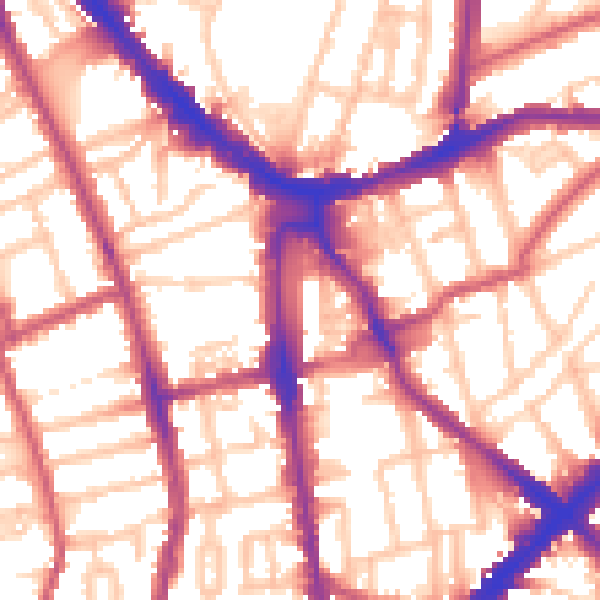 Daytime road noise heatmap for N1 2UN