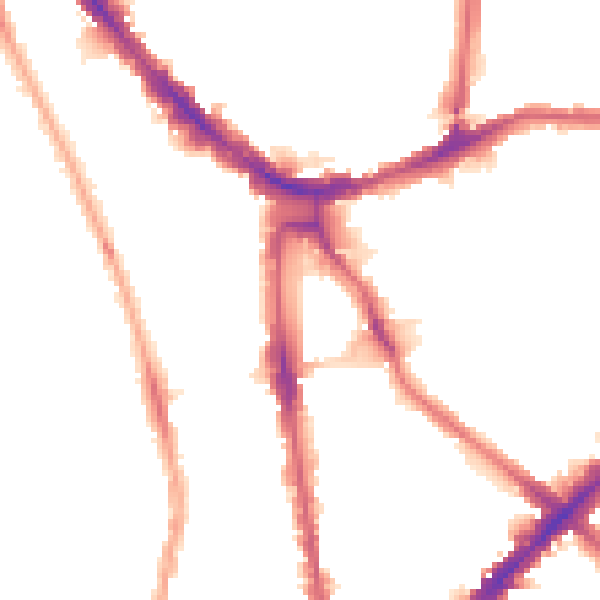 Night-time road noise heatmap for N1 2UN
