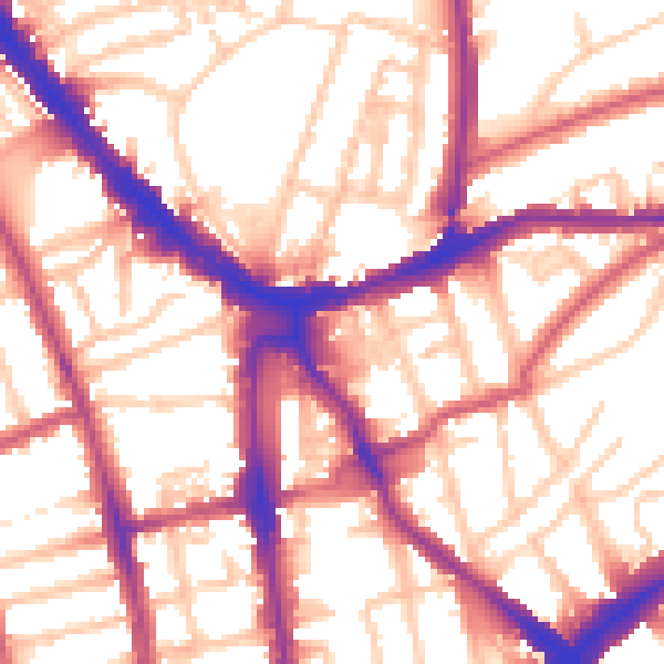Daytime road noise heatmap for N1 2UR