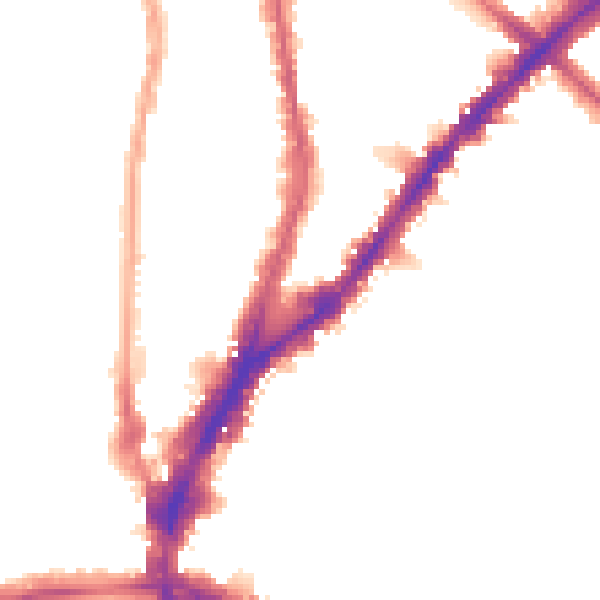 Night-time road noise heatmap for N1 2XN