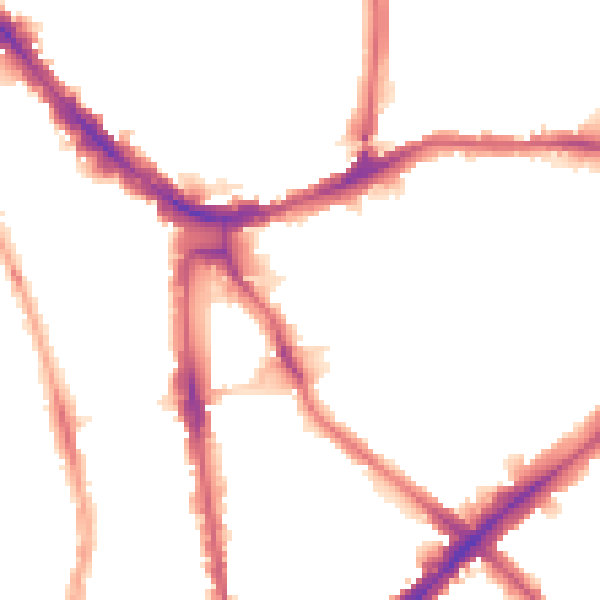 Night-time road noise heatmap for N1 2YA