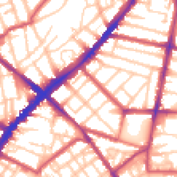 Daytime road noise heatmap for N1 3AS