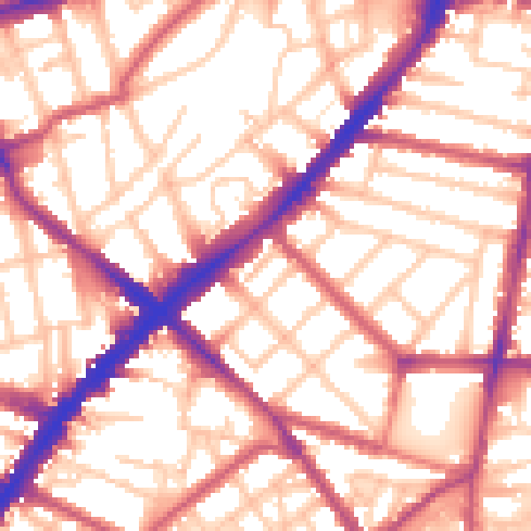 Daytime road noise heatmap for N1 3DB