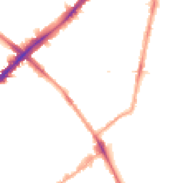 Night-time road noise heatmap for N1 3EE
