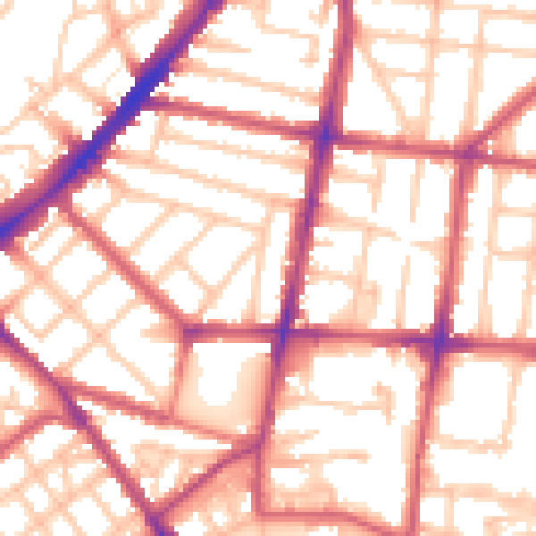 Daytime road noise heatmap for N1 3ES