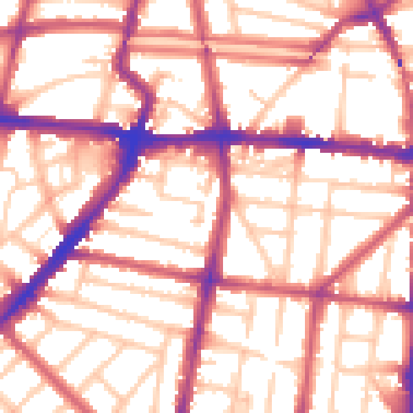 Daytime road noise heatmap for N1 3FT