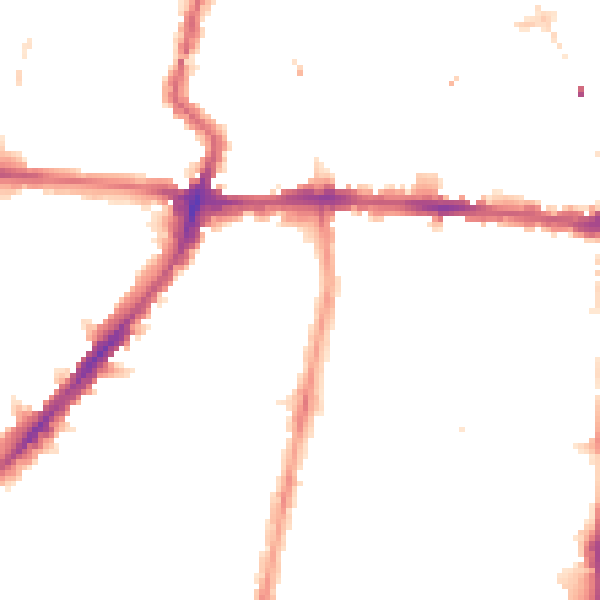 Night-time road noise heatmap for N1 3FT