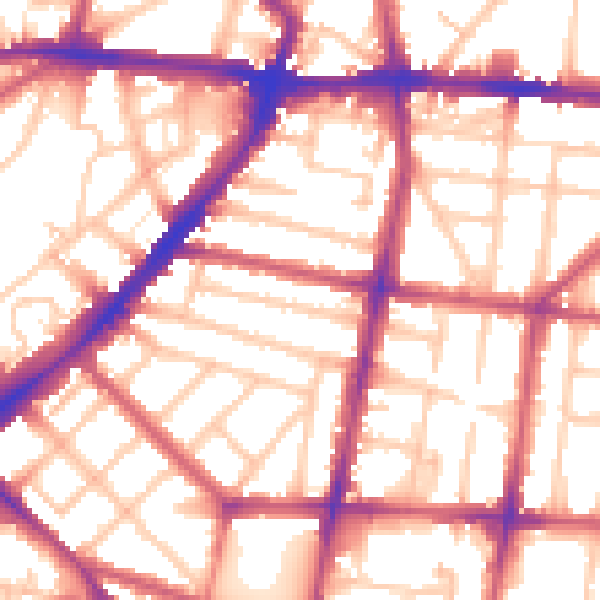 Daytime road noise heatmap for N1 3LL