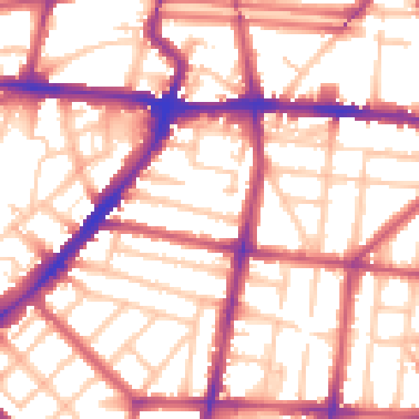 Daytime road noise heatmap for N1 3NN