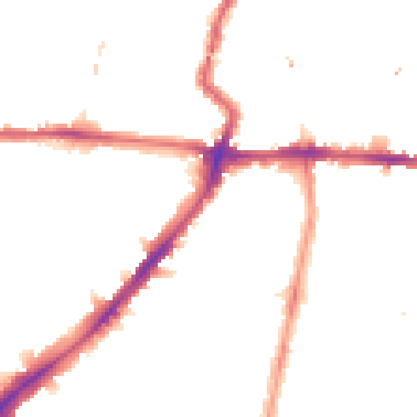 Night-time road noise heatmap for N1 3QG