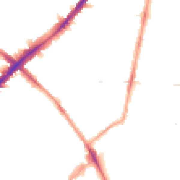 Night-time road noise heatmap for N1 3QU