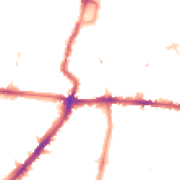 Night-time road noise heatmap for N1 4AB