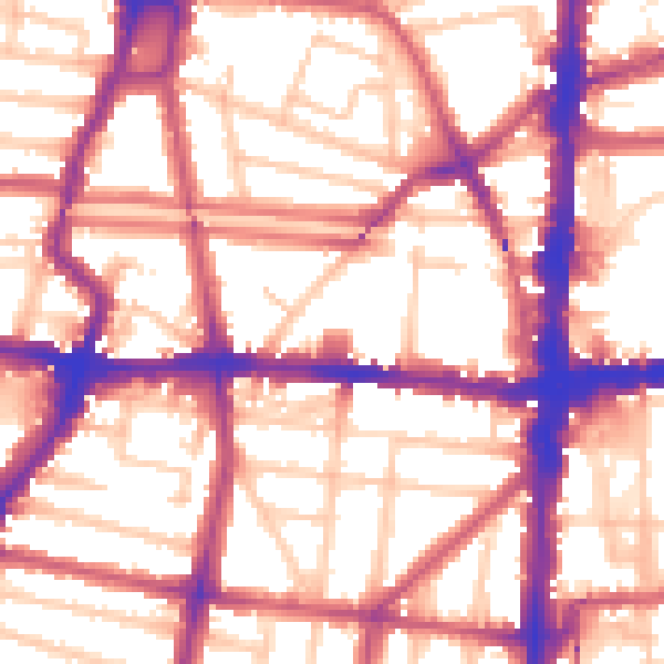 Daytime road noise heatmap for N1 4AH