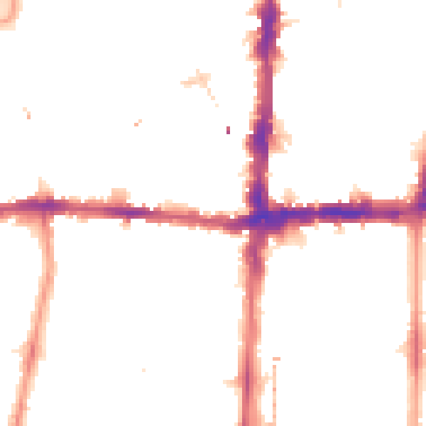 Night-time road noise heatmap for N1 4AT
