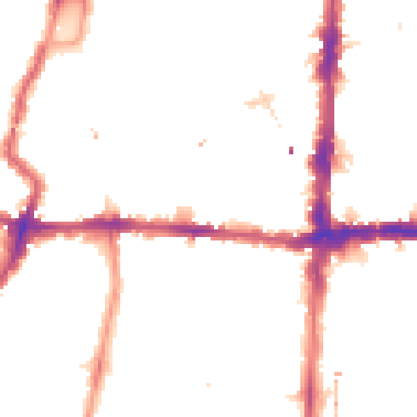 Night-time road noise heatmap for N1 4AW