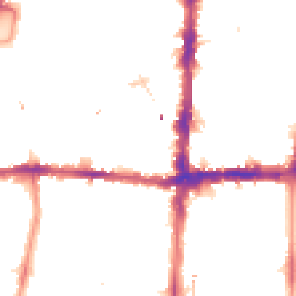 Night-time road noise heatmap for N1 4BA