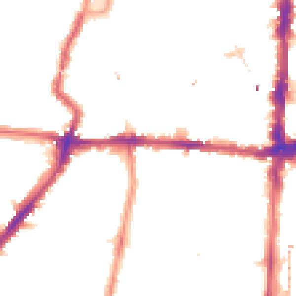 Night-time road noise heatmap for N1 4BJ