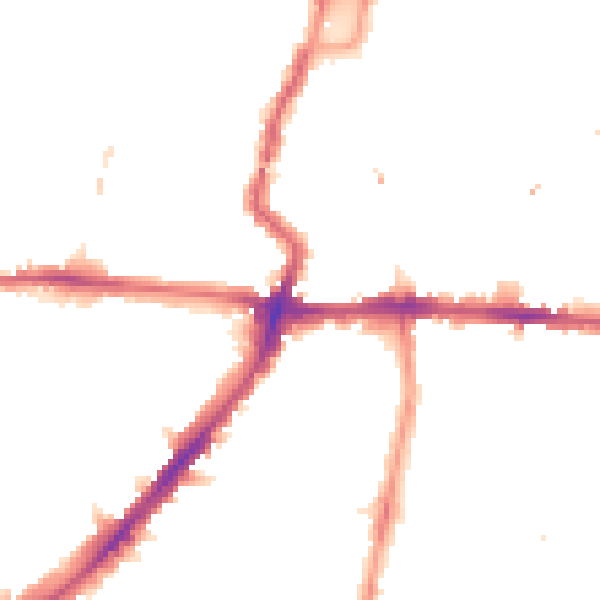 Night-time road noise heatmap for N1 4BQ