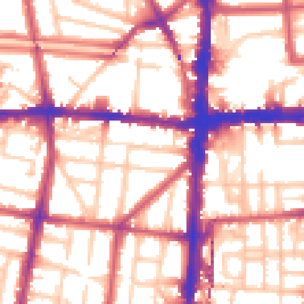 Daytime road noise heatmap for N1 4DB