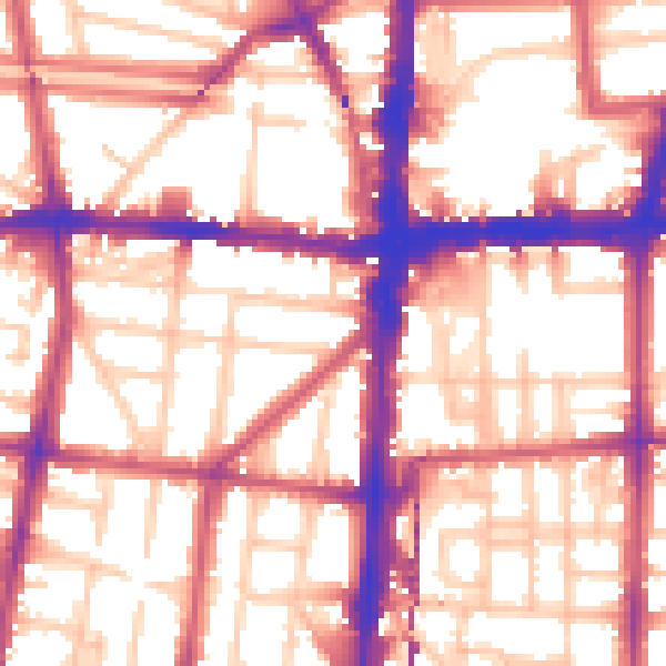 Daytime road noise heatmap for N1 4DU