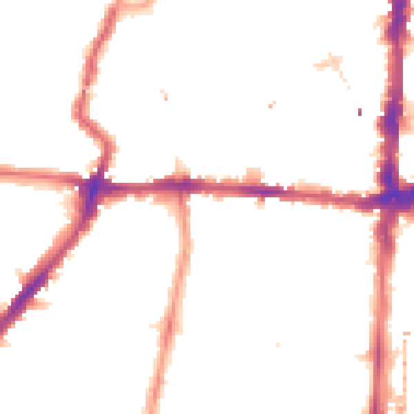 Night-time road noise heatmap for N1 4DX