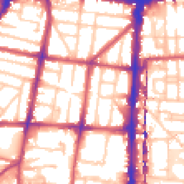 Daytime road noise heatmap for N1 4ES