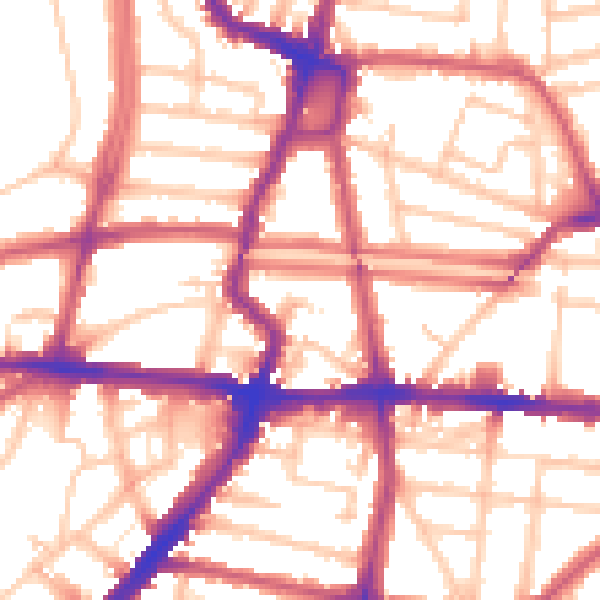 Daytime road noise heatmap for N1 4FD