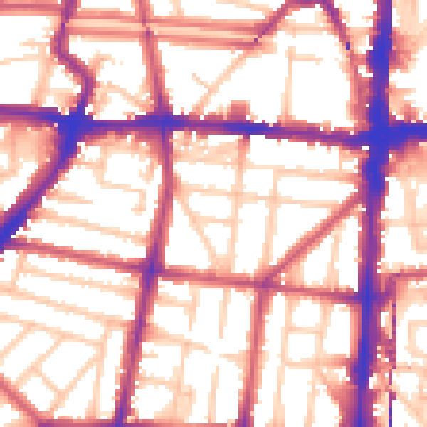 Daytime road noise heatmap for N1 4HR