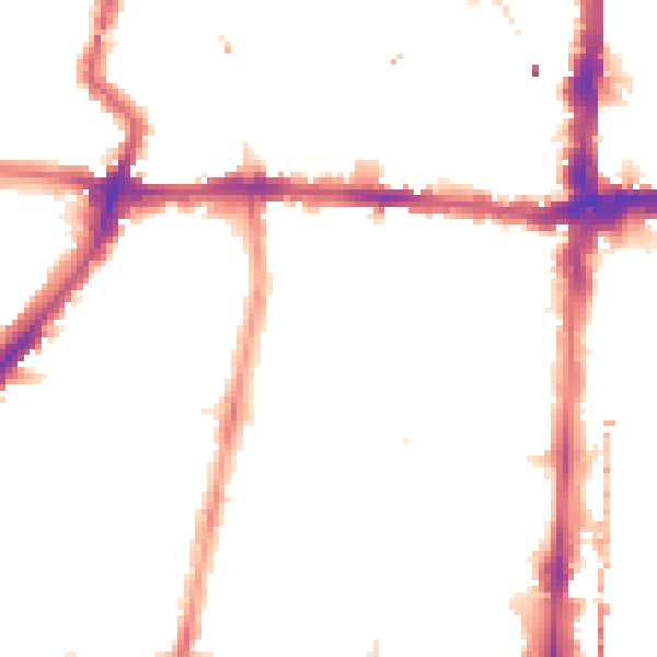 Night-time road noise heatmap for N1 4HR