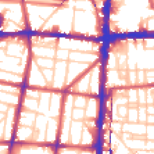 Daytime road noise heatmap for N1 4JP