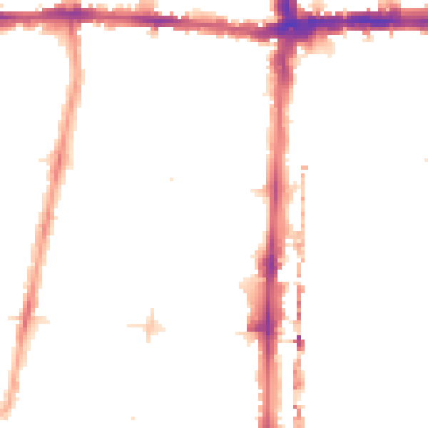 Night-time road noise heatmap for N1 4LG