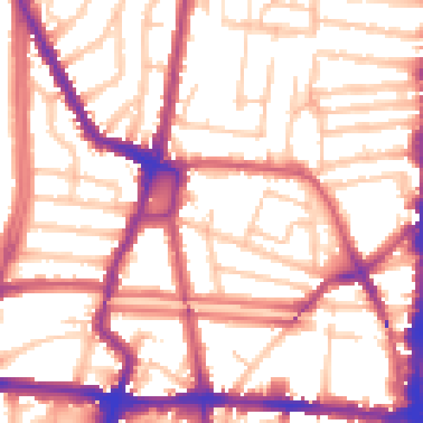 Daytime road noise heatmap for N1 4ND