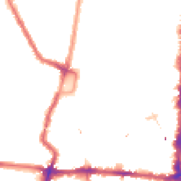 Night-time road noise heatmap for N1 4ND